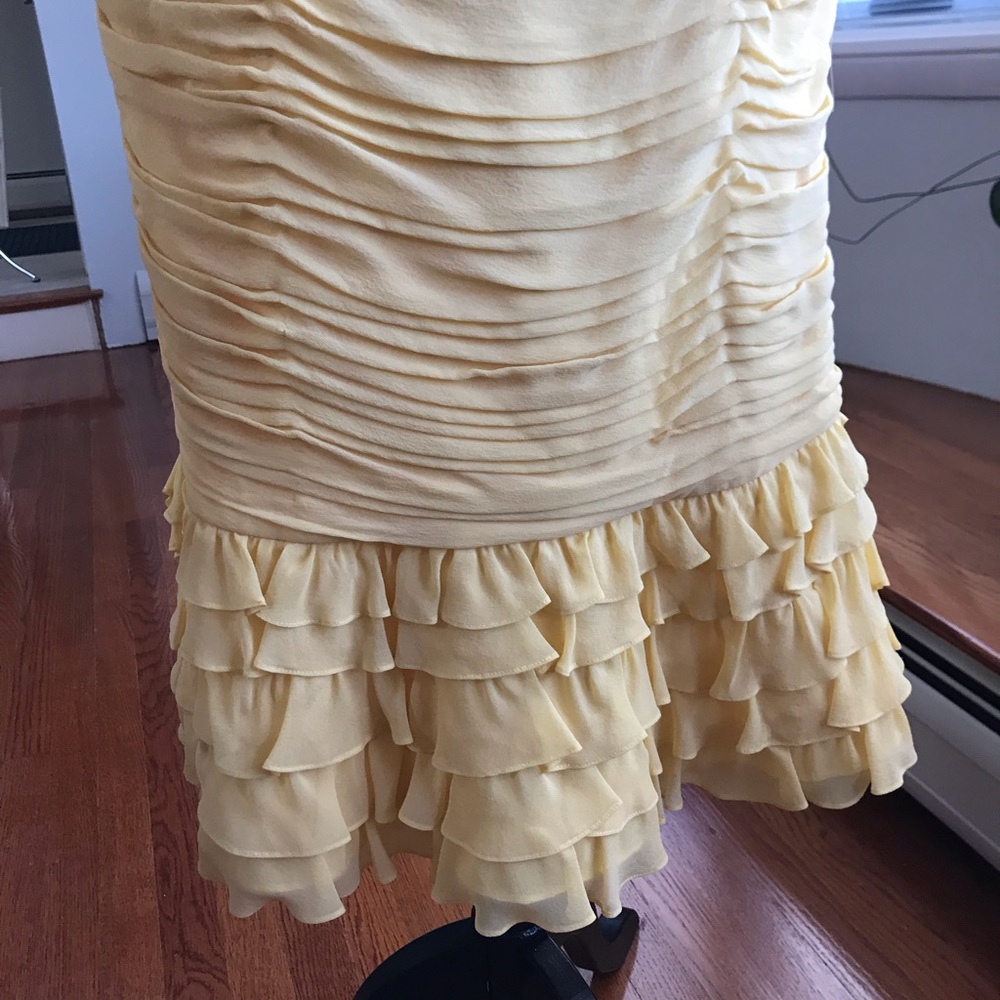 Kay Unger Strapless Prom/Cocktail Dress Yellow - Picture 3 of 7